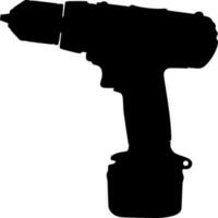 Vector silhouette of drill on white background