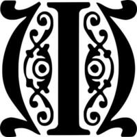 Vector silhouette of ornament on white background