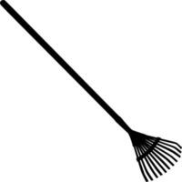 Vector silhouette of rake tool garden on white background