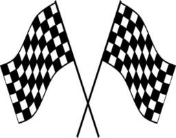 Vector silhouette of racing flag on white background