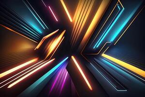 abstract futuristic colorful background with lights, . abstract futuristic neon background with glowing ascending lines. Fantastic background for gamer or slide show photo