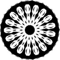Vector silhouette of ornament on white background