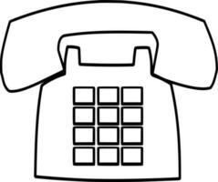 Vector silhouette of telephone on white background