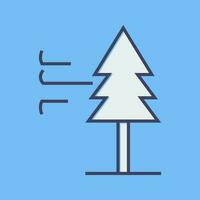 Tree with Wind Vector Icon