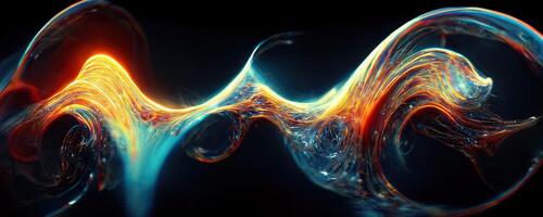 espejismo o sueño, innovación o exploración, tecnología o ciencia fi. física cuántico fluctuaciones 8k octano prestados ultra realista. digital Arte bandera para juego o película. generativo ai foto