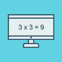 matemáticas en icono de vector de computadora