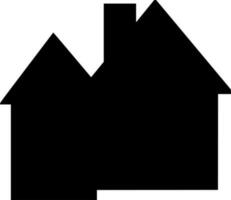 Vector silhouette of home on white background