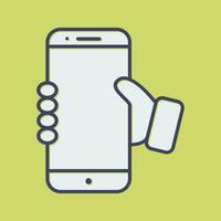 Holding Smartphone Vector Icon