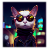 Cyberpunk Cat Sublimation png