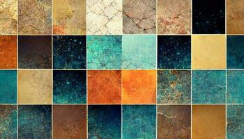 Artistic colorful mosaic pattern. Collage contemporary print with trendy decorative mosaic pattern with different colors, modern art. Banner concept photo