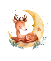 Cute Deer on the moon png