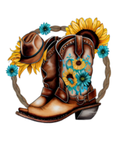 occidental botas acuarela clipart ai generativo png