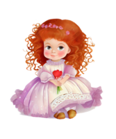 Cute baby princess red hair ai generative png