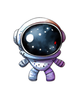 mignonne espace ensemble de astronaute aquarelle sublimation ai génératif png