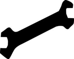 Vector silhouette of wrench tool on white background