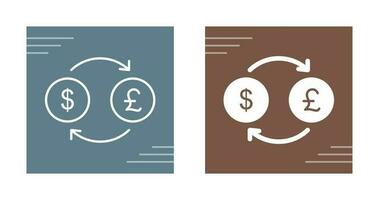 icono de vector de dólar a libra