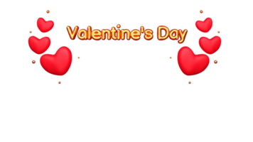 3D Golden Valentine's Day Balloon Font With Glossy Hearts, Tiny Balls On White Background. png