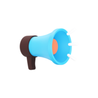 Brown And Blue Illustration of Loud Speaker 3D Element. png