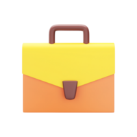 Orange And Yellow Illustration of Office Bag 3D Element. png