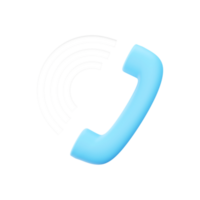 Blue Phone Ring Element In 3D Style. png