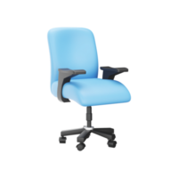 3D Style Blue And White Office Chair Element. png