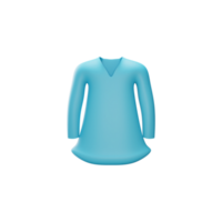 Light Blue Kurta 3D Render Icon Over Black Background. png