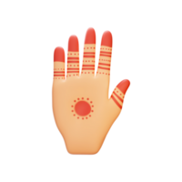 cirkulär mehndi design hand 3d vektor över bakgrund. png