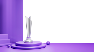 3D Silver Trophy Cup With Balls Element And Copy Space. png