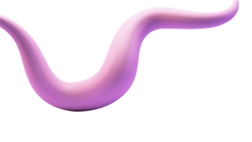 3D Render of Purple Smooth Wave on White Background. png