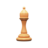 3D Render of Golden Bishop Chess Piece On White Background. png