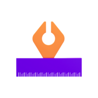 3D Style Path Tool And Ruler Yellow And Purple Icon. png