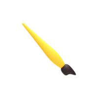 amarillo dibujo cepillo icono en 3d prestar. png