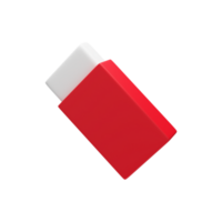 3D Illustration of Red Eraser Icon. png