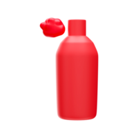 3D Render of Red Color Spray Bottle Icon. png