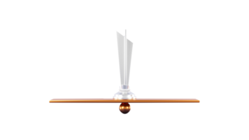 Realistic Silver Trophy Cup Over 3D Golden Balance Board And Copy Space On White Background. png