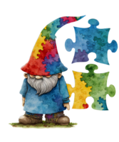 Cute Gnome Autism Watercolor png