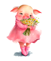 Pig Ladies Watercolor png