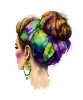 Mardi Gras Beautiful Women Watercolor png