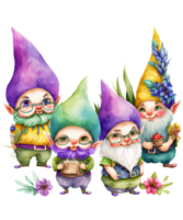 gnome mardi gras vattenfärg sublimering ai generativ png