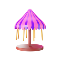 3D Render of Pink Carousel Swing Over White Background. png