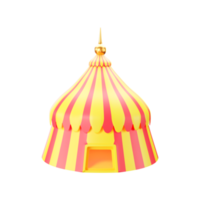 Golden And Yellow Carnival Tent Icon In 3D Style. png