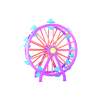 3D Render of Umbrella Ferris Wheel Icon In Pink And Blue Color. png