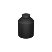 Isolated Black Supplement Bottle 3D Icon. png