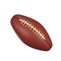 aislado marrón rugby pelota icono en 3d prestar. png