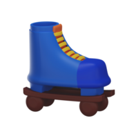 3D Render of Skating Shoes Icon In Blue And Yellow Color. png