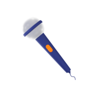 Isolated Microphone 3D Icon In Blue Color. png
