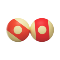 Orange And Yellow Pool Balls Icon In 3D Rendering. png