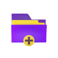 3D Style Add Folder Icon In Yellow And Purple Color. png