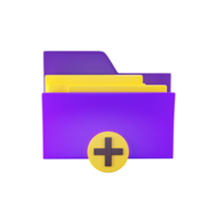 3D Style Add Folder Icon In Yellow And Purple Color. png