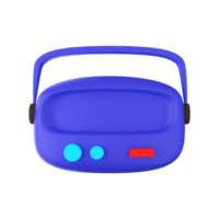 3D Render Of Radio Icon In Violet Color. png